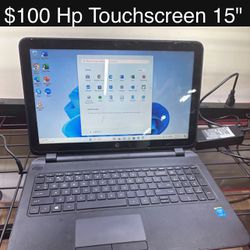 Hp Touchscreen Laptop 15" 6gb i3 240gb Windows 11 Includes Charger, Good Battery