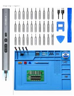 Mini Electric Screwdriver Set and Soldering Mat Silicone Heat Resistant 932°F
