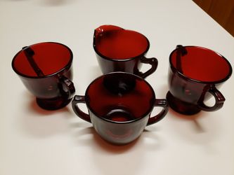 Vintage Ruby Red Depression Glass Ware (DeZavala/Lockhill Selma 78230)