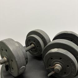 💪 Adjustable 40 lb Dumbbell Set – 2 Weights – Great Shape! 🏋️‍♂️ 
