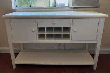 White Wood Vanity Coffee Bar Sideboard Entry Table