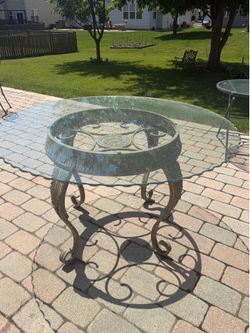 Glass patio table