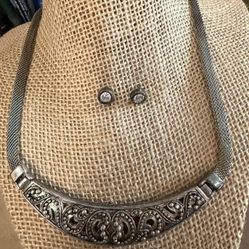 Juego Collar Aretes Stainlend 