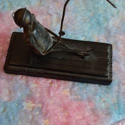Scrap art Fisherman Sculpture