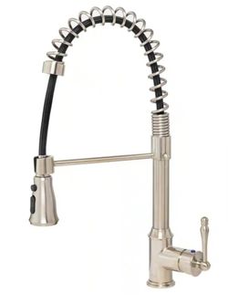 Akdy Single Handle Kitchen Spring Faucet In Stainless Steel