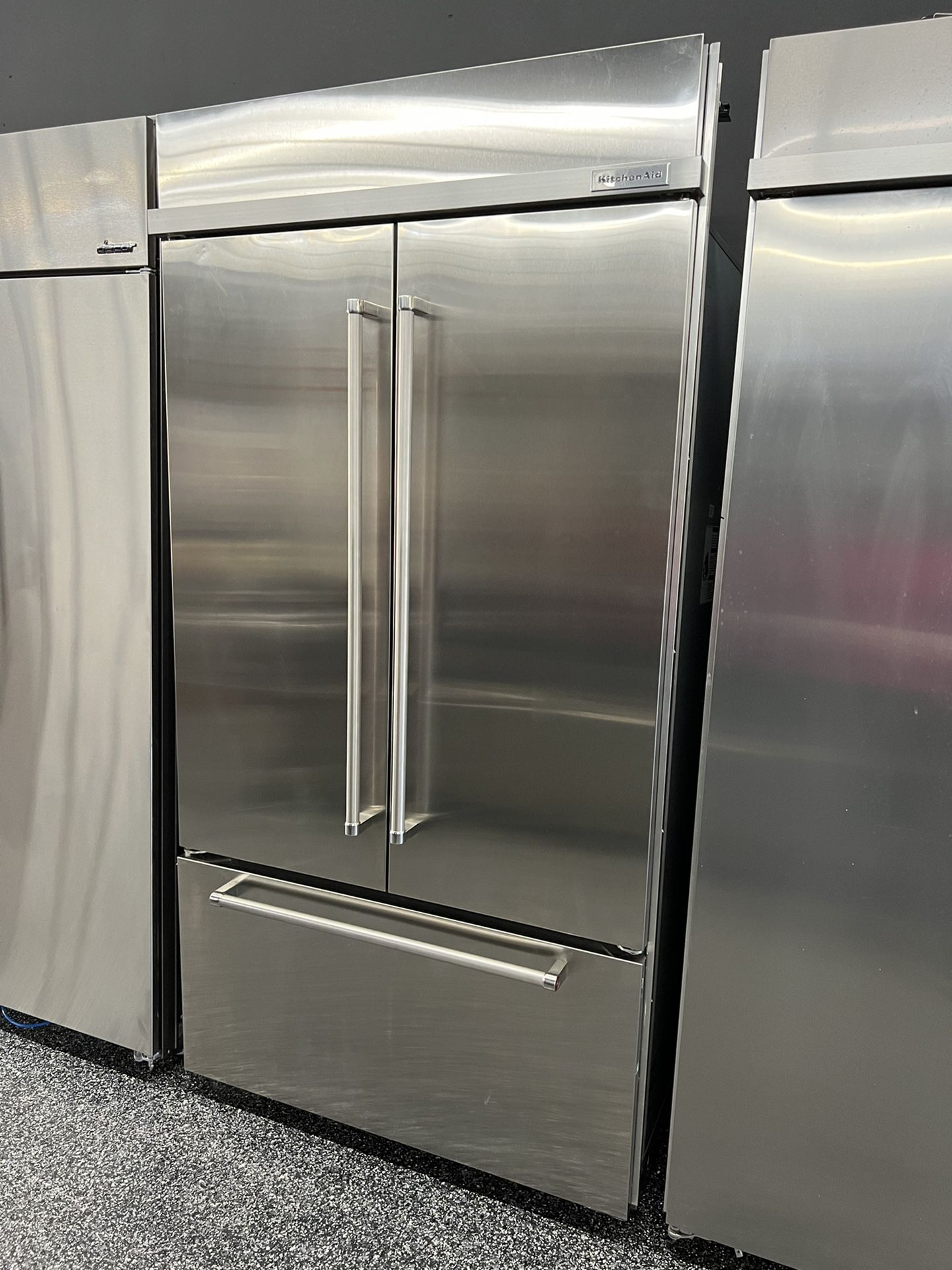Built In French Door KitchenAid 42” Refrigerator Stainless Steel 