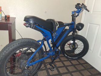 Electric Fat Tire Bike Blue