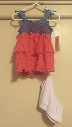 Little Lass Girls  Dress With Shorts Size 2T