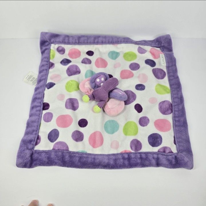 Carter's Purple Baby Butterfly Lovey Security Blanket 14" Stuffed Animal