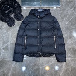 Black Chrome Heart Puffer Coat All Sizes