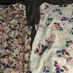 Two Eddie Bauer sleeveless tops size large