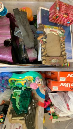 2 Tubs of old toys and other fun things