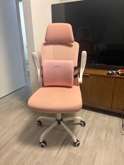 Pink High-Back Mesh Office Chair