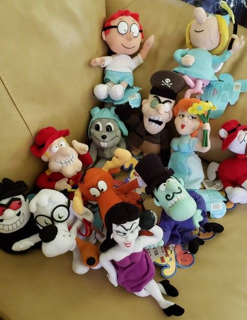 CVS Complete  Set of 12 plush stuffing Rocky Bullwinkle & Friends
