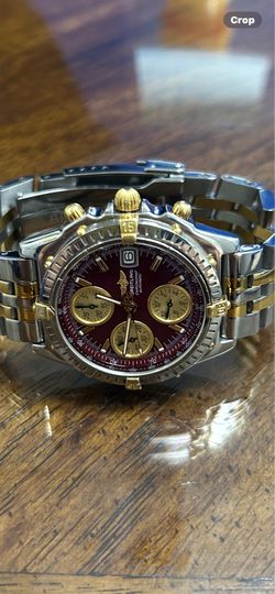 authentic Breitling Chronomat chronograph two tone super good running condition automatic 40 mm pick up only!!