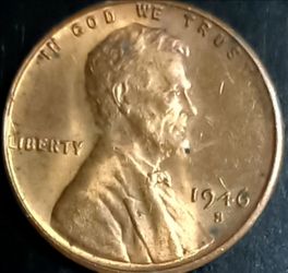 1946 S over D Mint Mark Wheat Penny