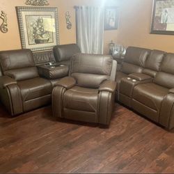 Set 3 Piezas Nuevas En Caja Piel Reclinables Conexión 110 Usb Envío Gratis Instalación Más Información Txt