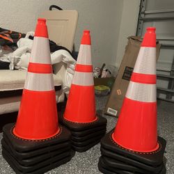 New Cones And Men Working Flags 