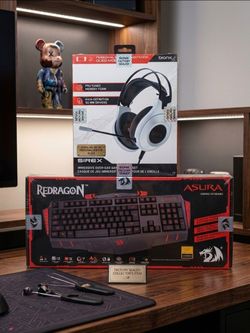 New Redragon Asura RGB Keyboard + Bionik Sirex Gaming Headset Bundle (Sealed)