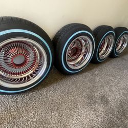 13x7 Wire Wheels Custom Candy Anodized Hubs And Nipples New