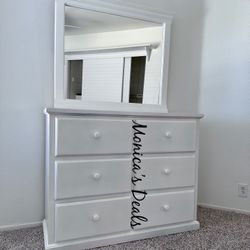 Solid Wood 48” Dresser With Mirror $500