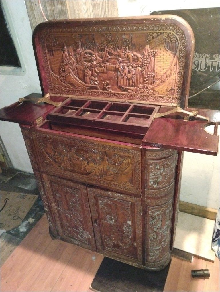 Antique Asian Bar Cabinet