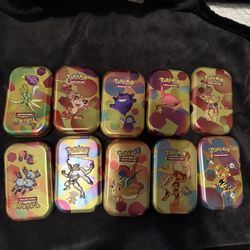  Pokemon 151 Costco Mini Tin 5-Pack Mini Tins 5 Total Tins & Art Card And Coin Only  Read Description 