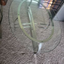 Glass Coffee Table (Chrome Frame)