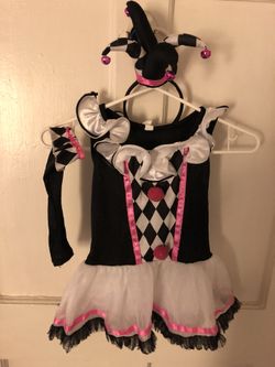 Jesterina costume 4-6 yrd old