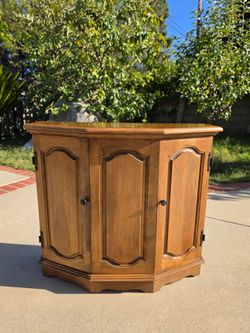 Wooden 3-Door Storage Cabinet – Rustic Brown