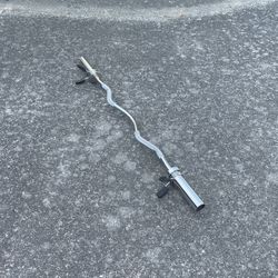 Curl Bar With Weight Clips