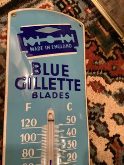 Gillette thermometer porcelain sign