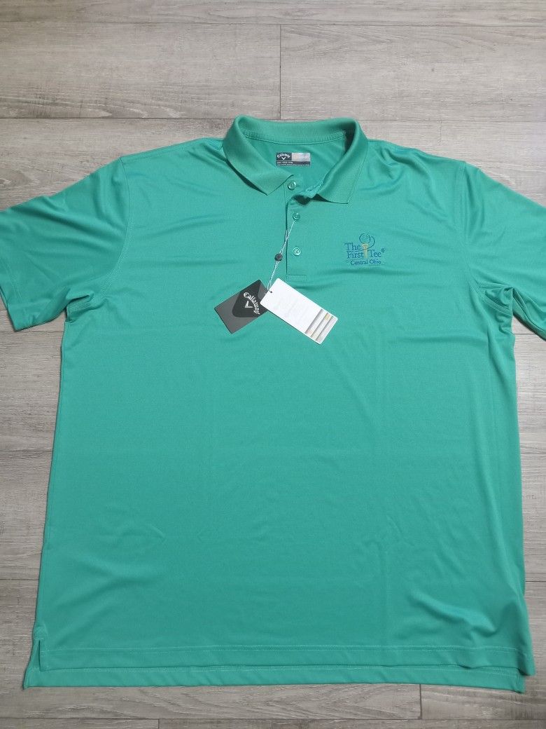 Mens Callaway Activewear Polo Shirt Size 2xl Green New With Tags 