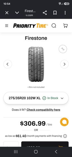 2 Firestone indy 500 275/35/20 track racing performance