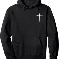 Christian Cross Christians Men Women Jesus Christ Cross Pullover Hoodie- Black