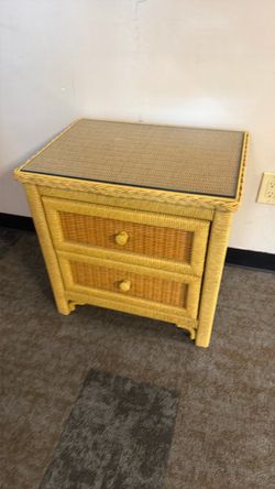 Rare “Wicker by Henry Link” Nightstand