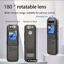 New Body Camera 1080p HD Audio/ Video, Photos, 64gb Memory Card, Back Clip, Bike Strap, Night Vision, Body, Car, Bike, Motorcycle, Desk,