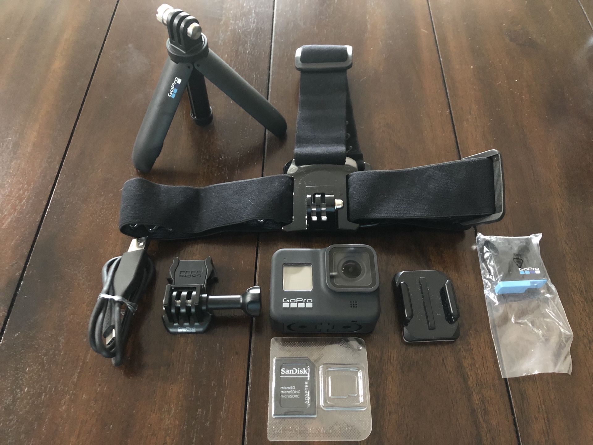 Go Pro Hero 8 with accessories