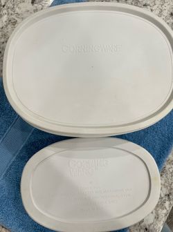 CorningWare French White Oval Casserole Dishes With Lids - Set Of 2