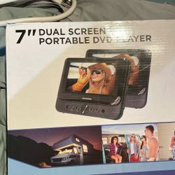 SYLVANIA 7” DUAL SCREEN PORTABLE DVD PLAYERS BRAND NEW 