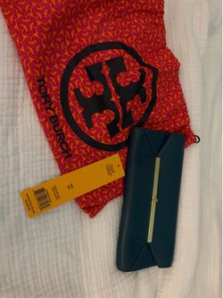 Tory Burch dark green/teal clutch