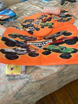 Monster Jam bathroom  matts & shower curtain