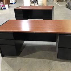 Simulated Wood Grain Steel Desks (2 Total) *Delivery Available*