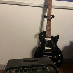 Guitar & fender amp with view screen 