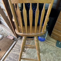 Solid Oak Chair Swivel 