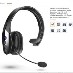Bluetooth/Wireless Headset w/Noise Canceling Mic (90 Hrs) Talktime & Mute Button