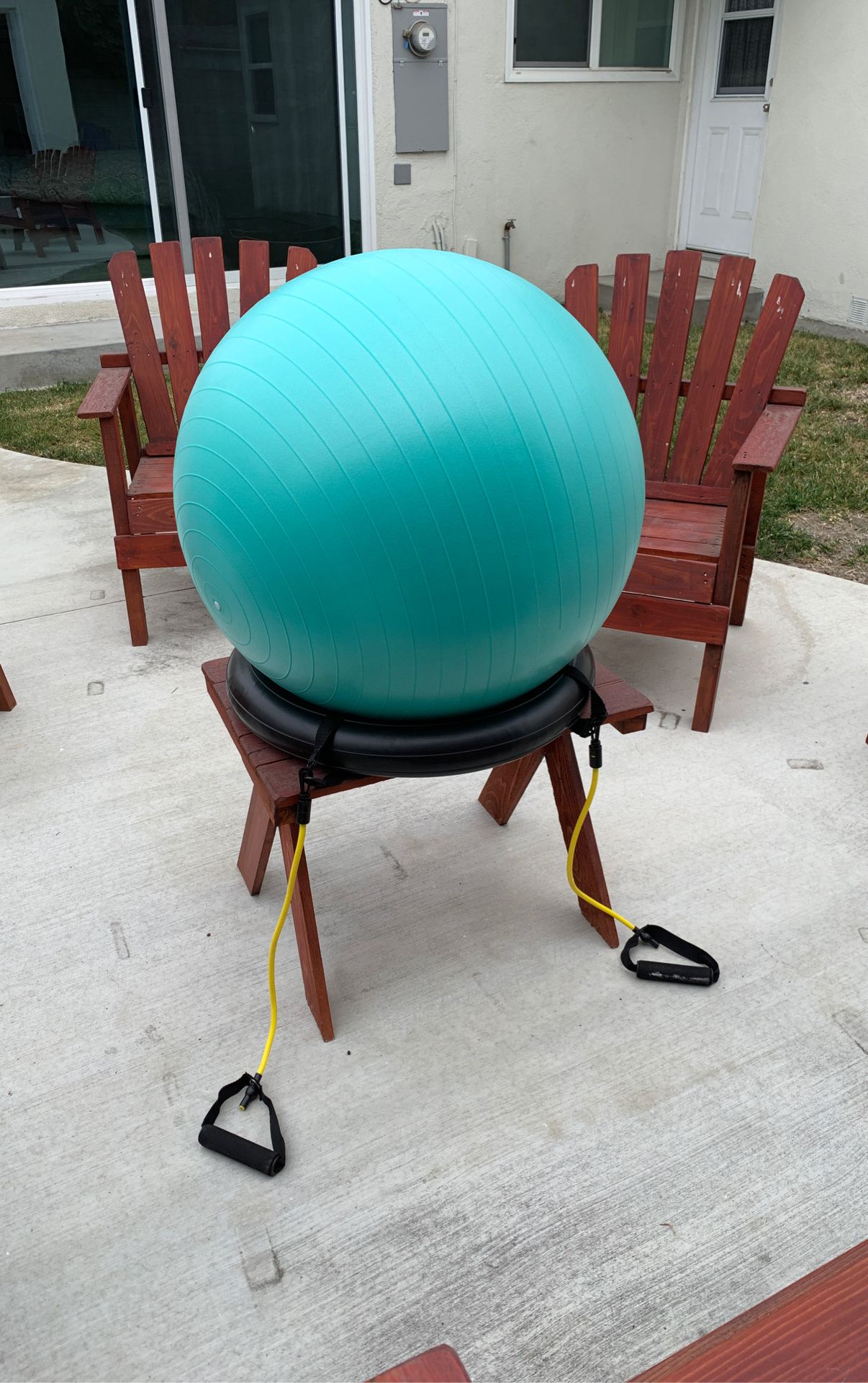 65cm Exercise Ball Chair with Resistance Band and Stability Ring