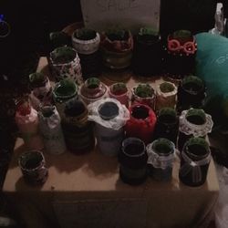 Vases with Hand Stitched Wraps