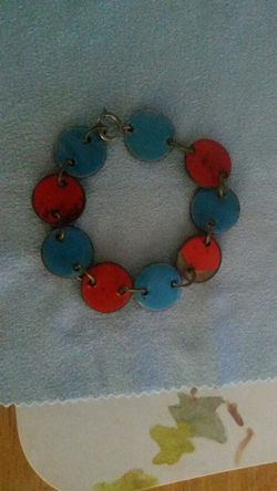 9 Penny bracelet enameled on 1 side