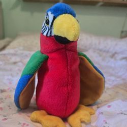 *Extremely Rare*  TY BEANIE BABY JABBER PARROT TAG ERRORS TUSH STAMP MINT